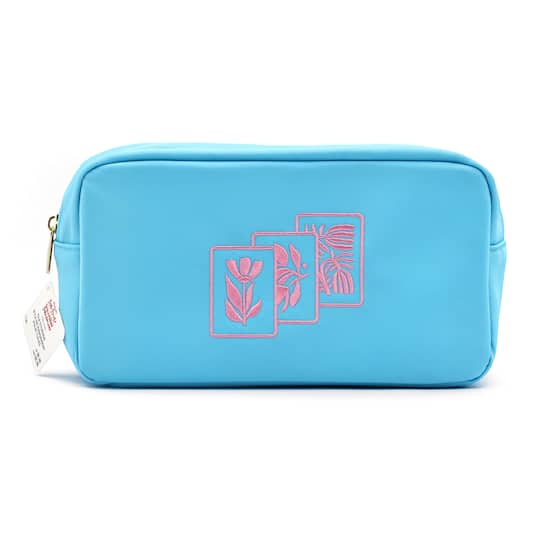 10.25" Blue & Pink Mahjong Tile Storage Pouch by Fab Finds
